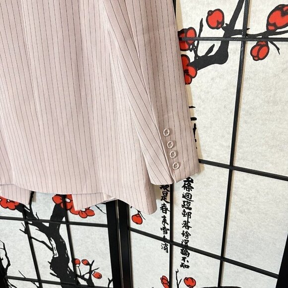 LIONESS NYC OVERSIZED BLAZER PINK PINSTRIPE SIZE XXS One Button NEW - Picture 10 of 12